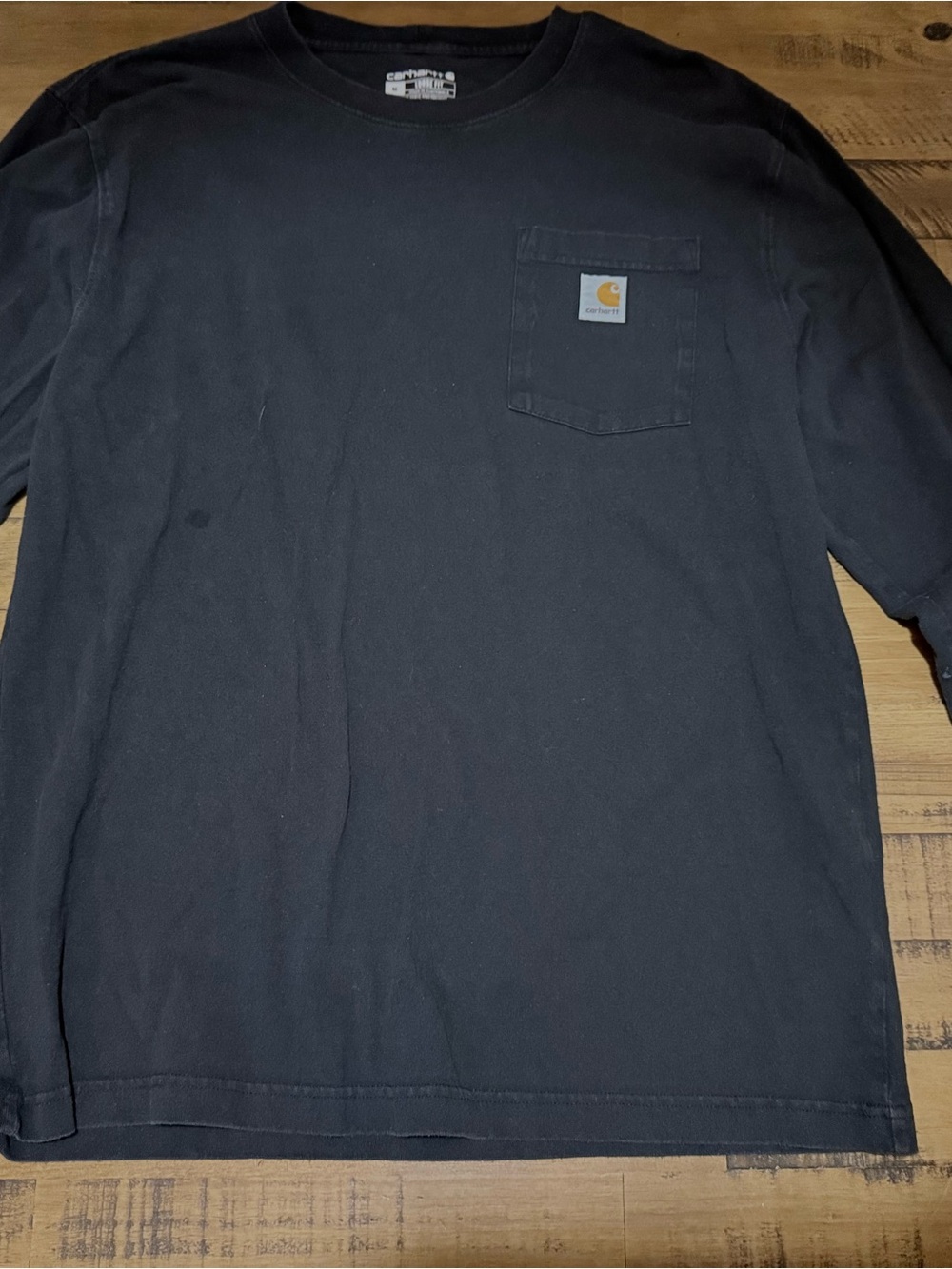 Carhartt Black Long-Sleeve Chest Pocket Tee